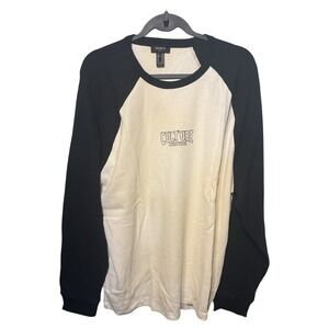 Forever 21 Men Culture Creators Waffle Knit Raglan Thermal Long Sleeve Shirt NWT